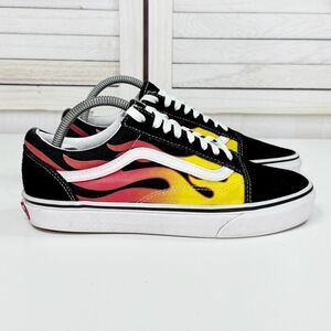 Vans Old Skool Flams Canvas Suede Low Top Lace Up Sneakers Black 8 Men 9.5 Women